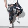 Chinese Style Summer Loose Cotton Pants With Drawstring For Casual Youth Men