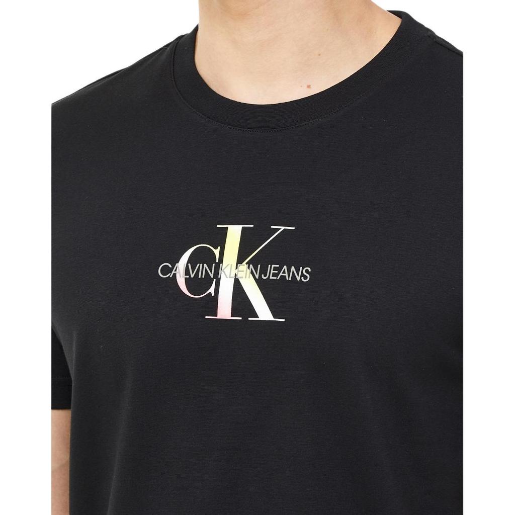 Calvin Klein Logo Print Casual Crew Neck Short Sleeve T-Shirt Men T-Shirts Black J318108-BEH