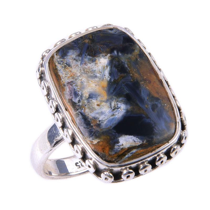 Natural Pietersite Gemstone Handmade 925 Solid Sterling Silver Ring Size 7 E3j23