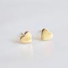 St. Delan Korean Heart Stud Earrings - Simple Stainless Steel Gold Plated Women's Accessories.