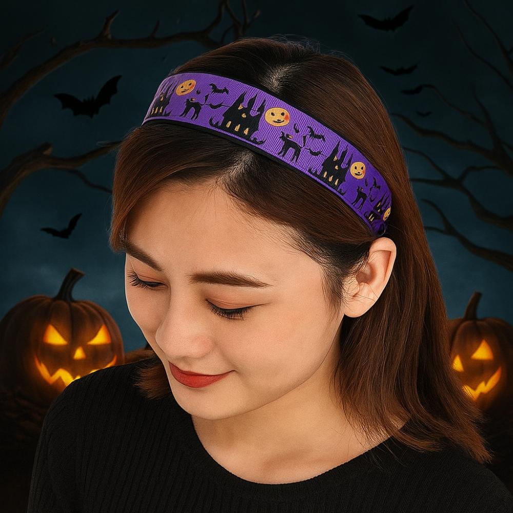 Horrible Skull Head Headband Bat Ghost Bat Print Hairband Halloween Hair Hoop  Girls/Children