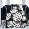 Reversible Volleyball Throw Blanket - Contemporary Quilted Flannel, Soft Plush Multipurpose, Machine Washable for Sofa/Bed