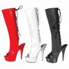 Autumn Women's Knight Boots Black 15cm High Cylinder Inner Height Increase Adhesive Bottom Round Head Thin Heel Fashion Boots