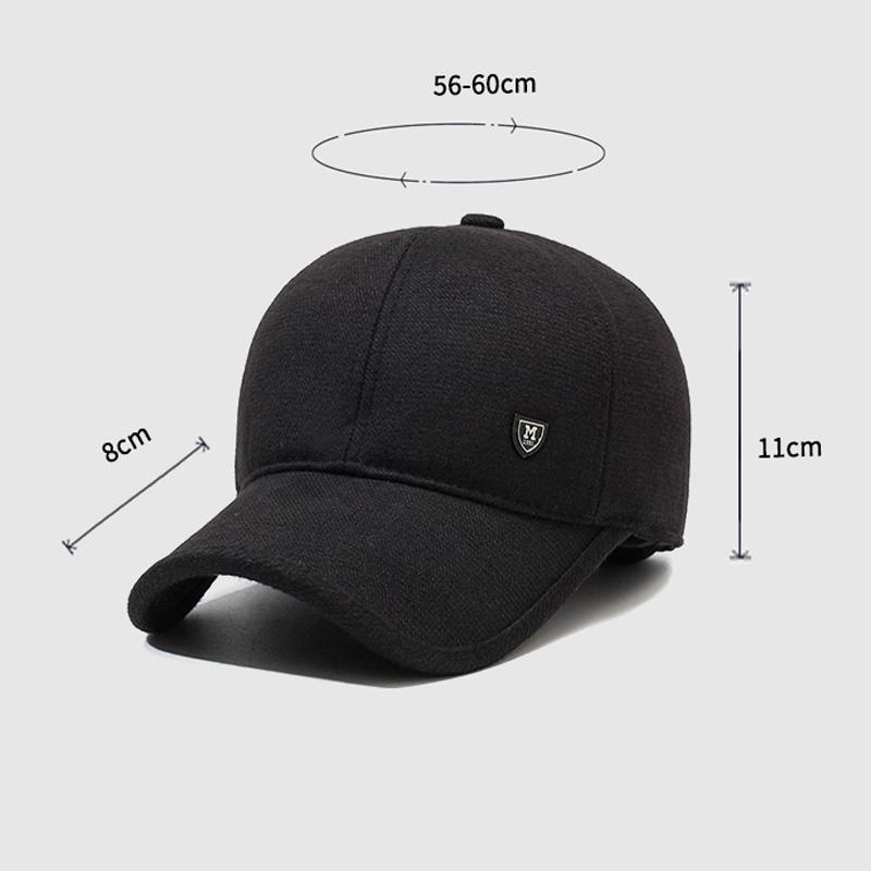 Winter Ear Protection Cotton Cap Men's Coldproof Warm Baseball Cap Middle-aged And Old Dad Cap