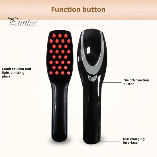 Electric Hair Growth Comb Professional Scalp Massager Red Blue Light Therapy Hair Loss Treatment Portable Electric Massage Brush for Thinning Hair
