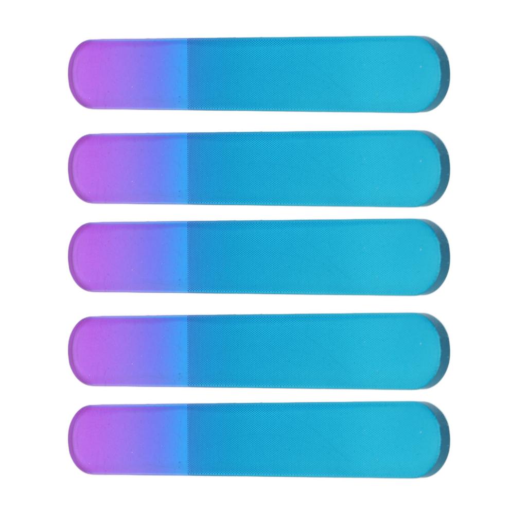 5Pcs Glass Fingernail Files Double Sided Physical Polishing Safe Simple Glass Nail File with Cases for Home Nai Salon