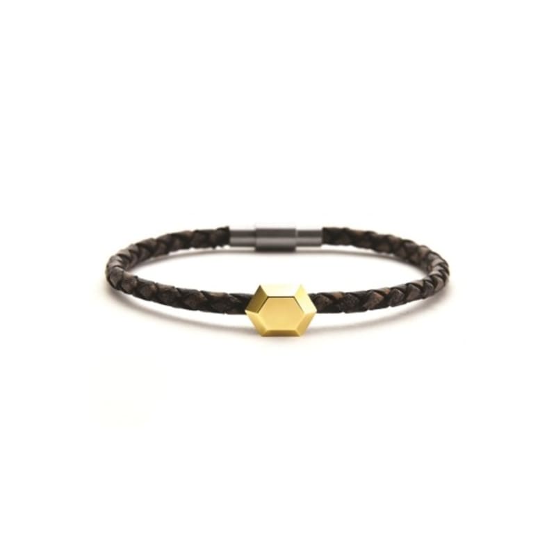 

SAII Sweet Brick-6 Leather Bracelet(YG) - WOMEN CLASSIC BROWN