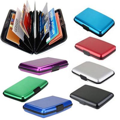 Glossy Multicolored Pocket Waterproof Wallet Business ID Credit Card Purse Cash Holder Aluminium Alloy(Outer) + Plastic( Inner) with Gift Box CLE