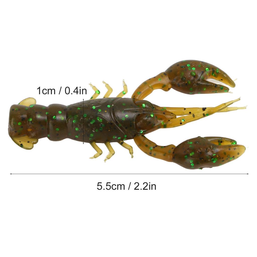 10pcs Soft Fishing Lure Crawdad Bait PVC Shrimp Artificial Soft Lure Baits for Bass Fishing