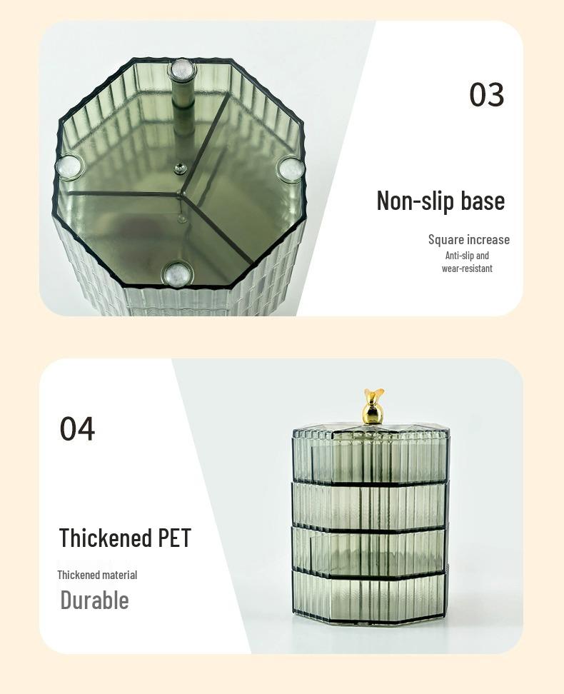 Luxury Rotating Multi-Layer Jewelry Box for Necklaces, Earrings, and Gold Pieces - Elegant Design, Large Capacity