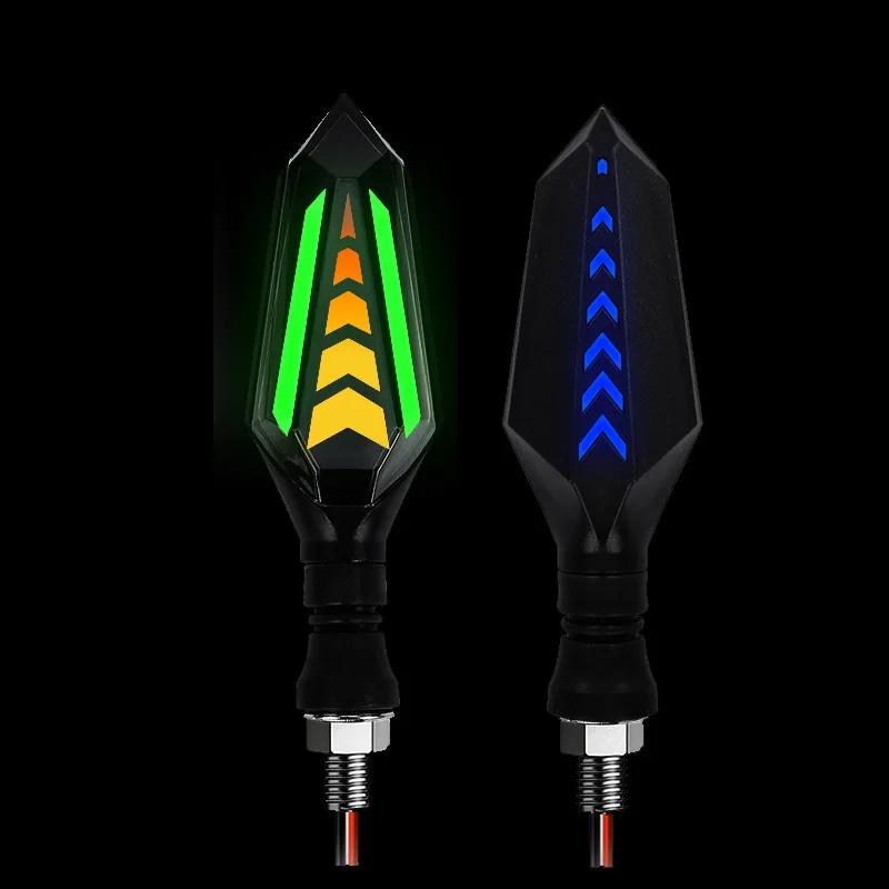 2Pcs Motorcycle Turn Signal Light Universal 12V Blinker Indicator Waterproof Moto Warning Rear Tail Lights Running Lamp Lighting
