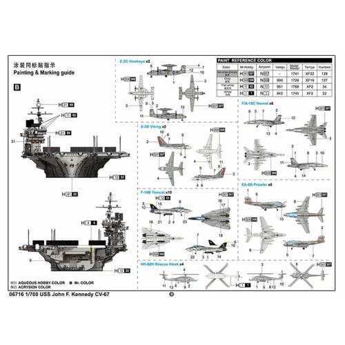 Trumpeter 1/700 Scale US Navy Aircraft Carrier CV-67 John F. Kennedy Plastic Model Kit 06716