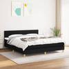 Exclusive House - Bed Slat Base with Mattress Black 160x200 Cm Fabric