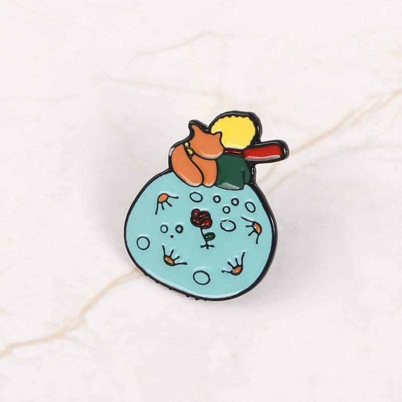 

Эмалевая уникальная синяя брошь-пинка с мультяшным персонажем, стильный значок из сплава для ношения, унисекс