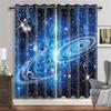 3D Purple Blue Galaxy Space Universe Stars Starry Window Curtains For Living Room Kids Bedroom Bathroom Kicthen Door Home Decor2