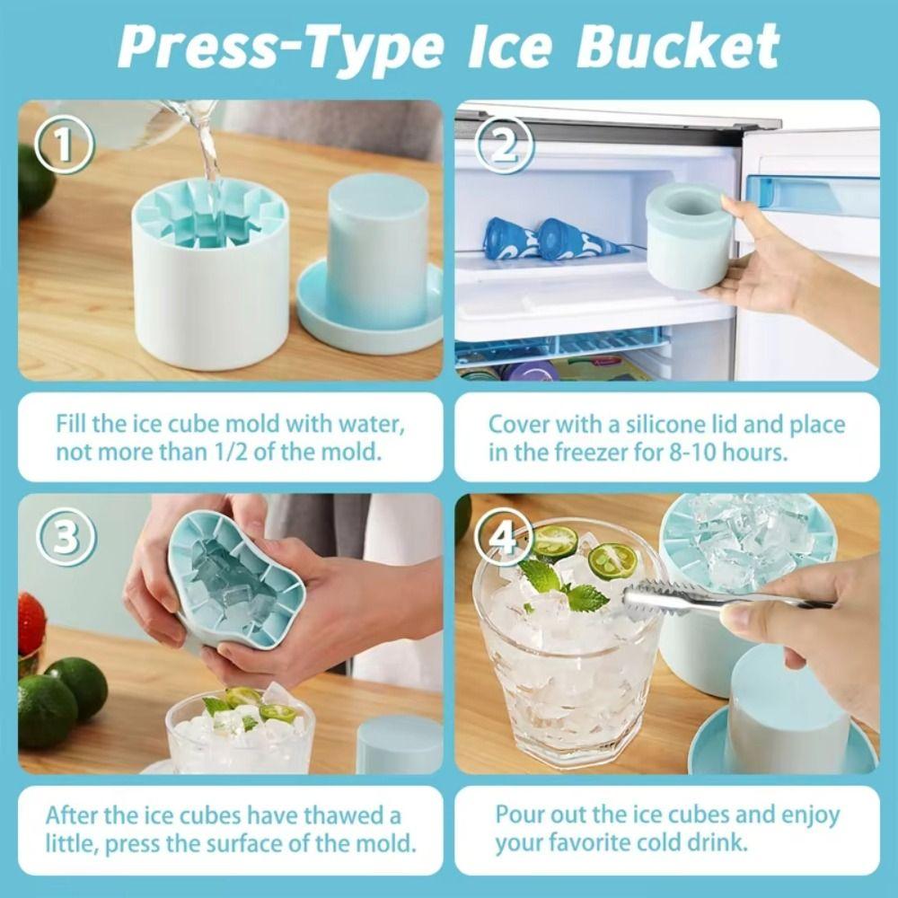 Silicone Ice Bucket Quick Freeze Ice Cup Ice Cube Mold Summer DIY Refrigerator Freeze Ice Maker