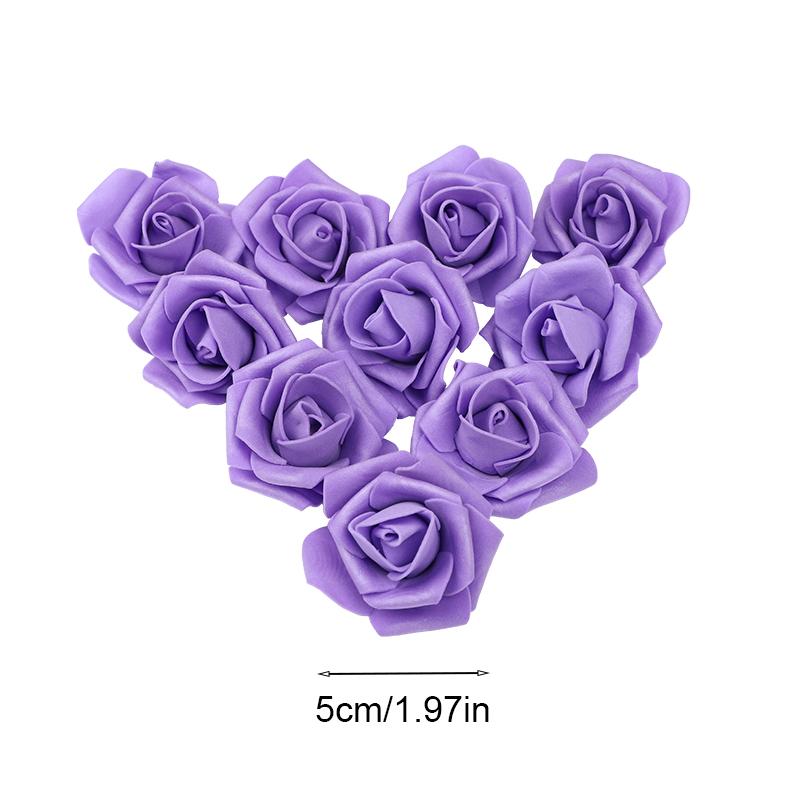 20/50Pcs 5cm Foam Rose Head Artificial Teddy Bear Roses Flower Handmade DIY Gift Decoration Wedding Party Christmas Home Decor
