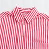 Z Home 1116 Summer New European and American Casual Versatile Lapel Edge Cuffs Loose Striped Shirt 1711111