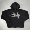 Unisex Oversized Mikina s kapucí na zip s potiskem kreslených postaviček Volný střih Bavlněný svetr Ležérní oblečení