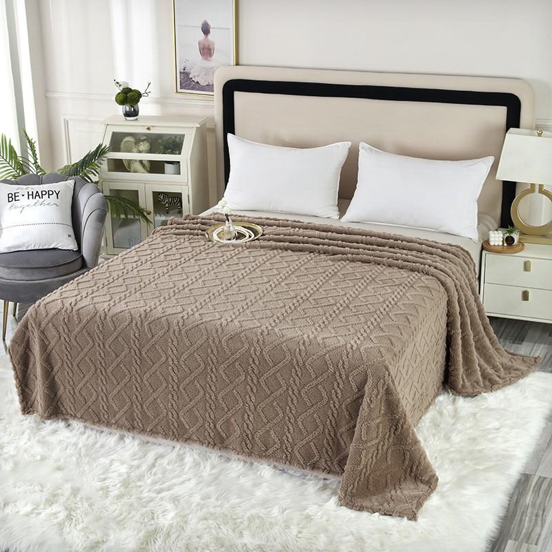 Tahoe Fleece Blanket Dual-Sided Solid Color Nap Air Conditioner Sofa Throw