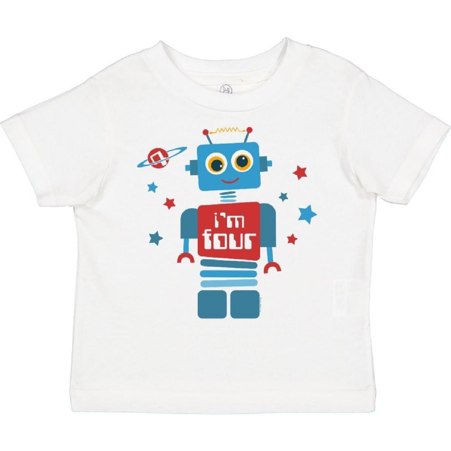 inktastic Robot 4th Birthday Toddler T-Shirt S