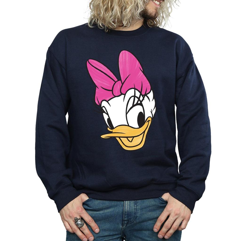 Disney Mens Daisy Duck Head Painted Sweatshirt