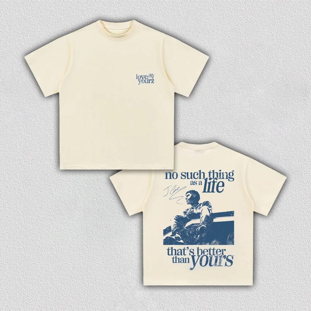 J Cole Love Yourz Kein Leben Nur Ein Leben Grafik T-Shirt Für Unisex Unisex Retro Hip Hop Rap Streetwear Baumwolle Übergroßes T-Shirt
