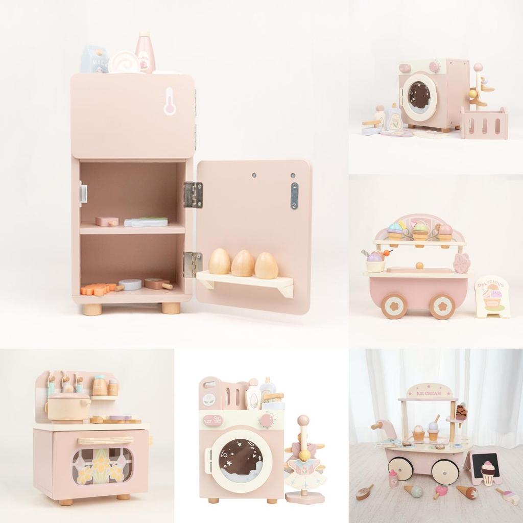 Hölzernes Spielküchen-Set für Kinder mit Besteck und Herd für fantasievolles Kochen
