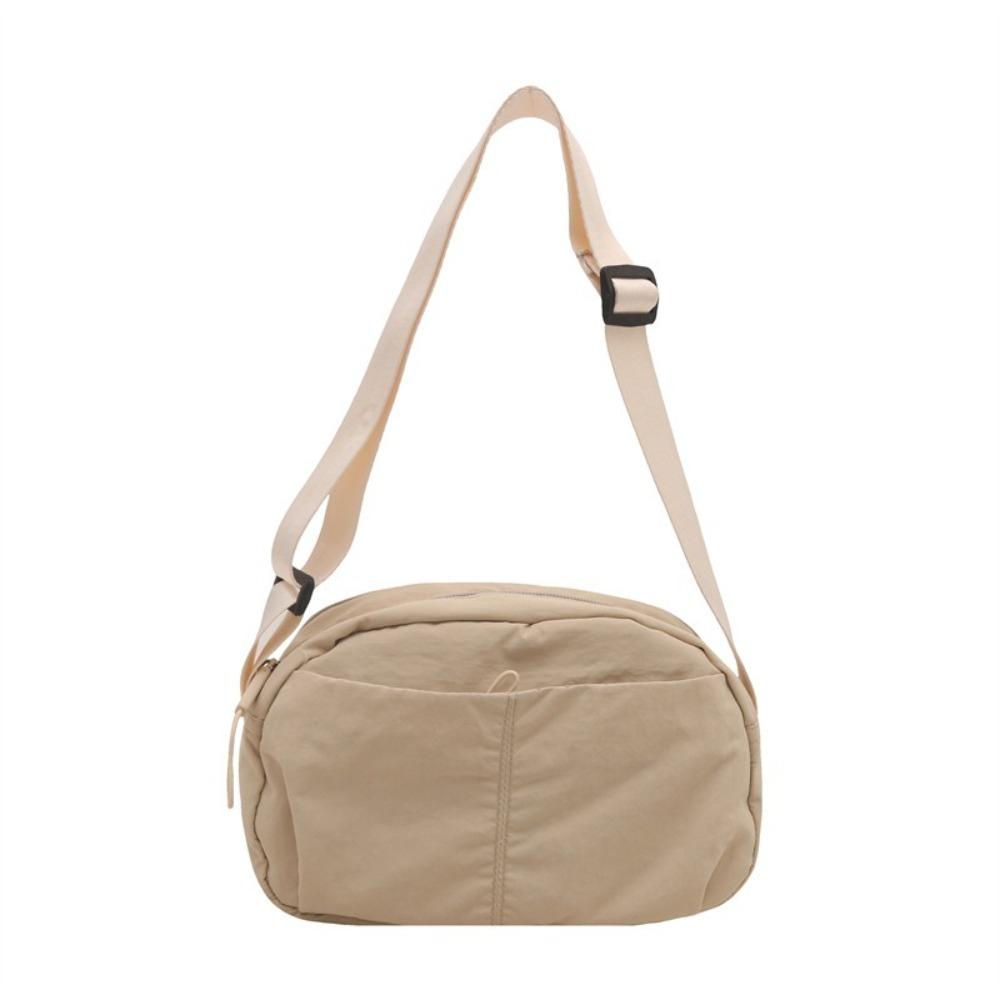 New Solid Color Sling Crossbody Bag Quick-dry Nylon Square Bag Zipper Large Capacity Handbag Women Square Bag