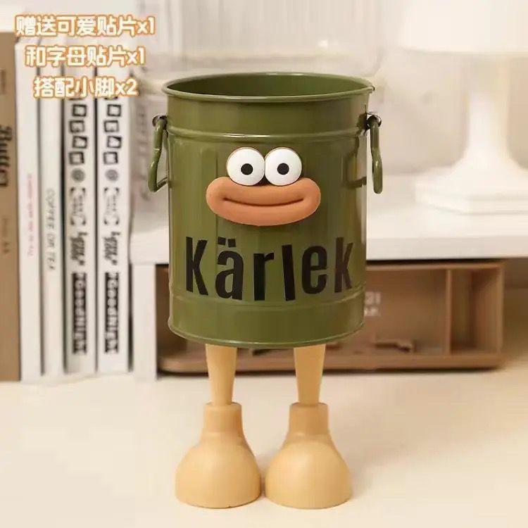 Cartoon Personalized Pen Holder, Student Desktop Cute Retro Storage Bucket