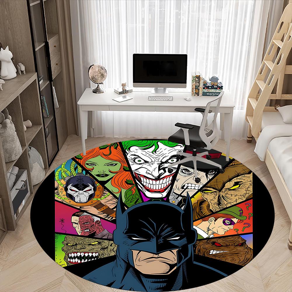 1pc Batman Office Round Area Rug, Under Office Chairs Bedroom Living Room Home Decor, Room Deco, Available in Various Sizes064