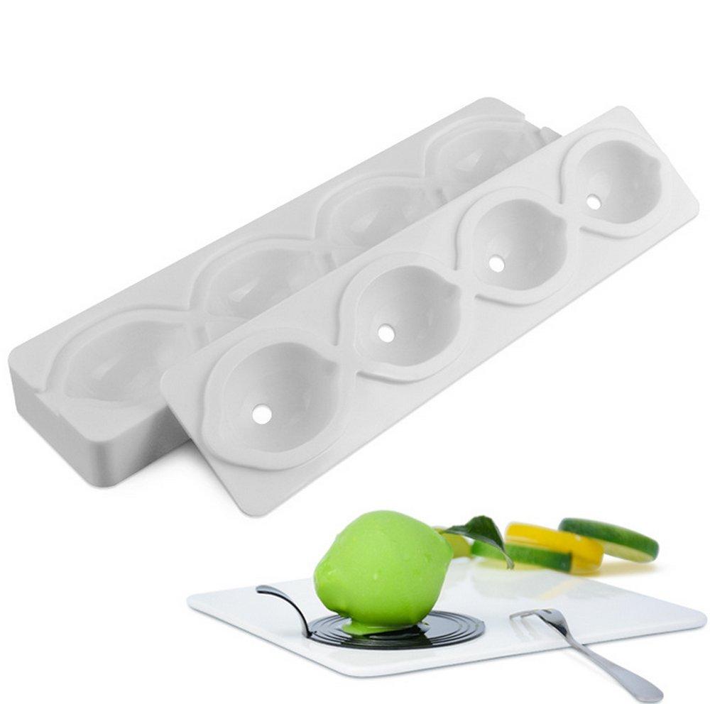 Stylish Mousse Cake Mold, Dessert, Chocolate, Baking Mold, French Pastry, Ice Cream Tool, Multi-Purpose Silicone Mold (4-Cavity 3D Lemon Shape)