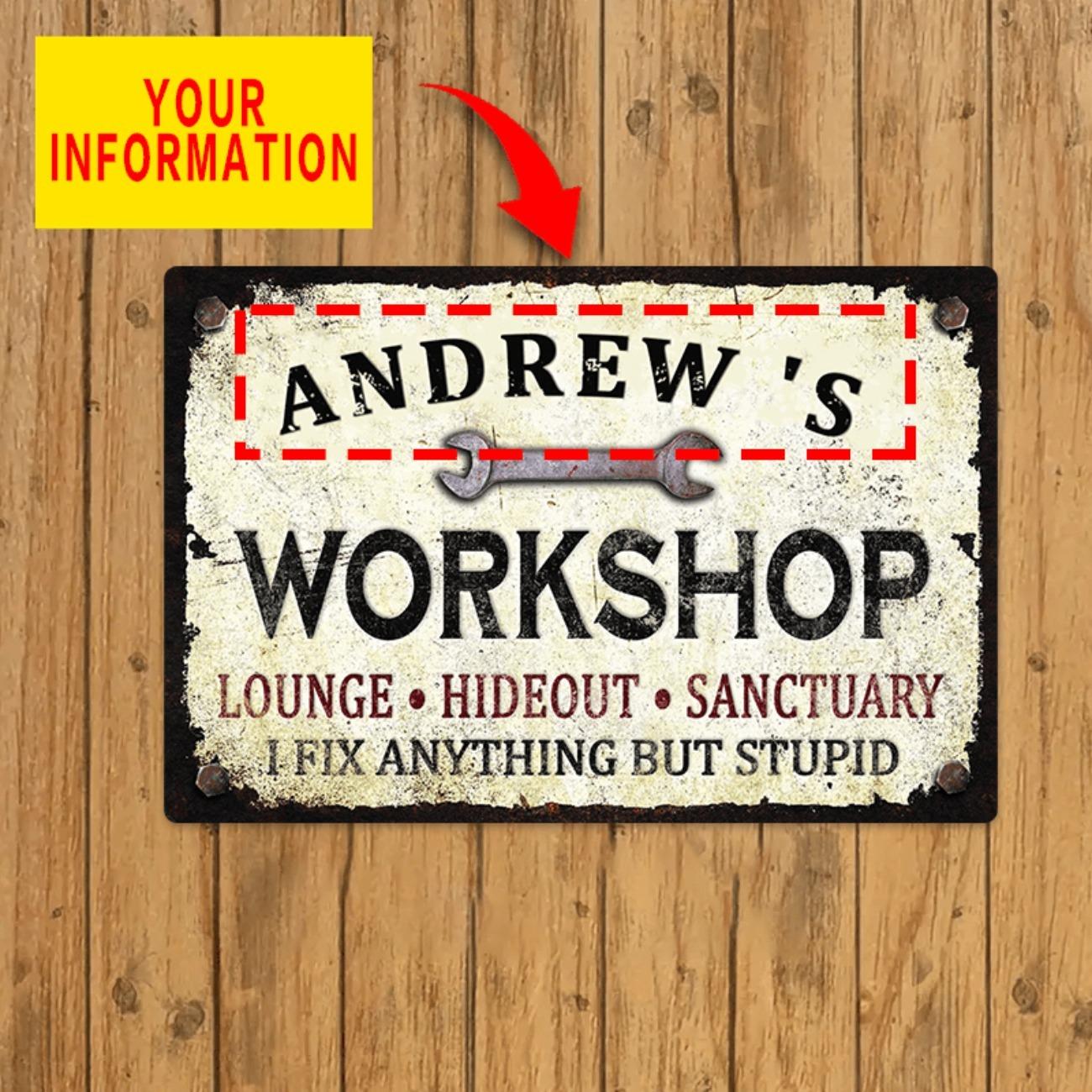 

Personalized Metal Tin Sign Custom Text Retro Poster Indoor Outdoor Wall Decor For Home Office Garage Bar Cafe белый