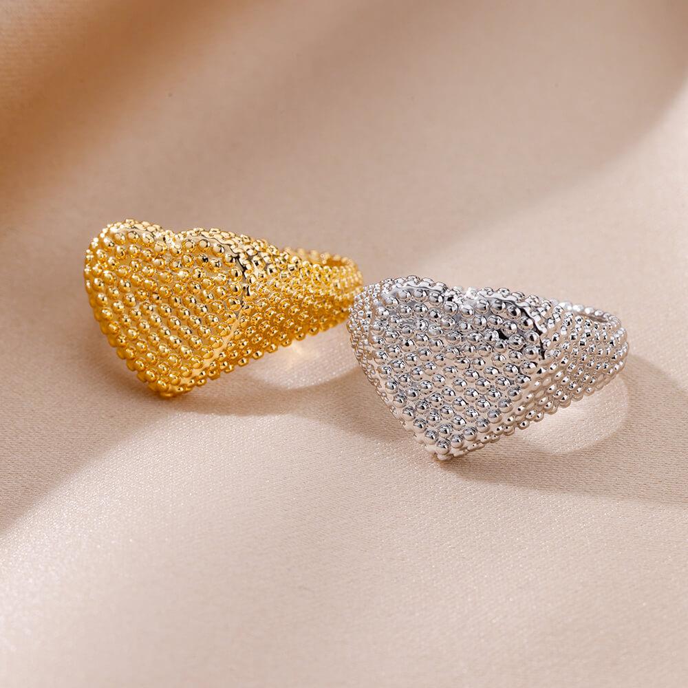 Stainless Steel Rings for Women Gold Plated Adjustable Couple Ring New In Accessories Aesthetic Waterproof Zircon Anillos Mujer