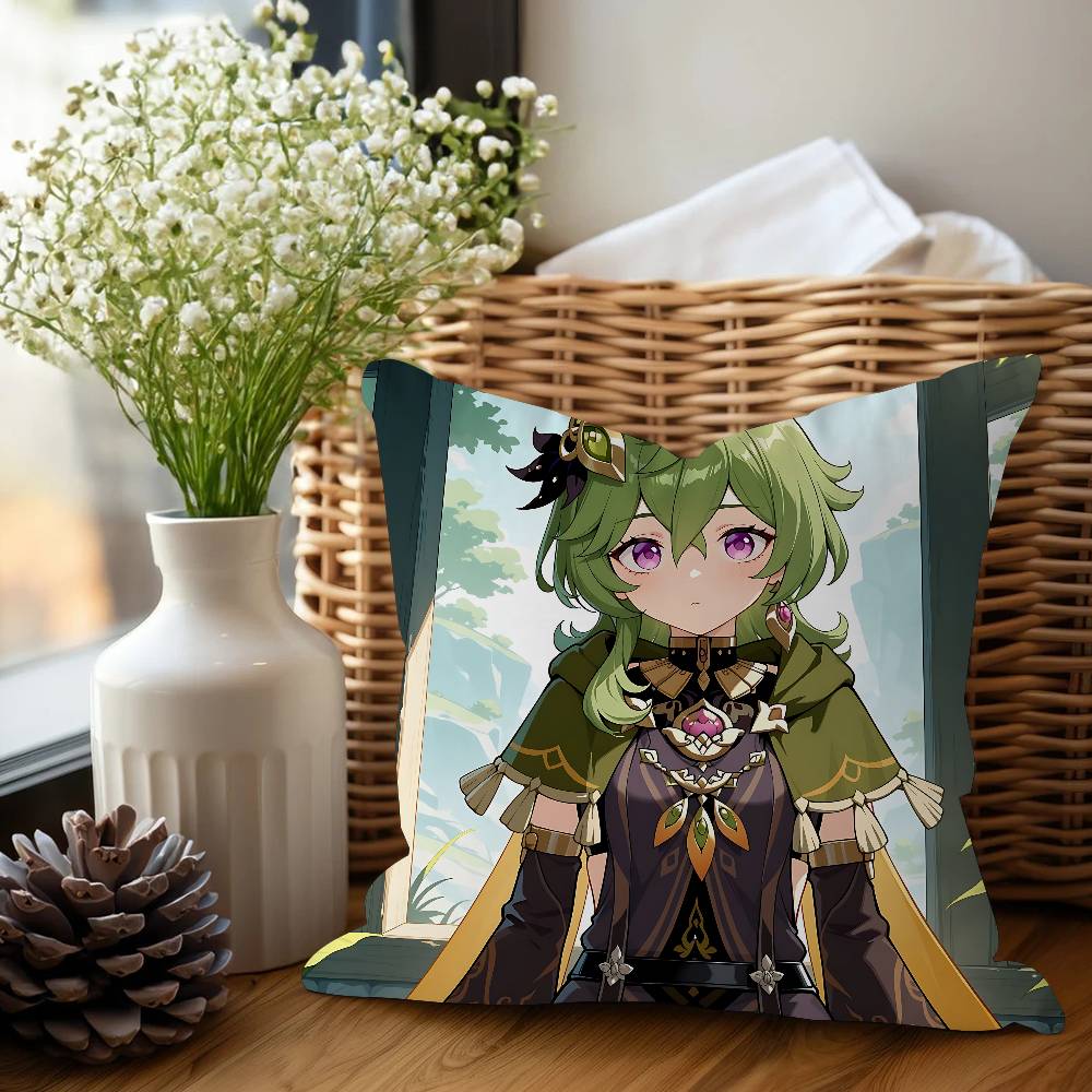 Collei Genshin Impact Cushion Cover Inches Farmhouse Decor Home Throw Pillow Covers For Couch Decorations