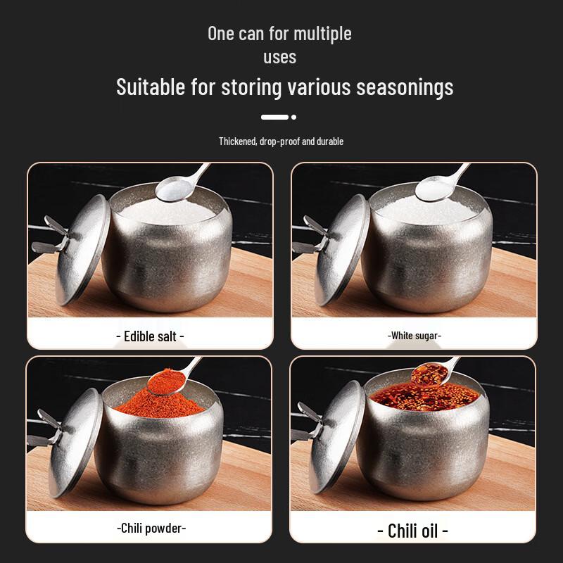 Xiehe Stainless Steel Seasoning Jar with Spoon