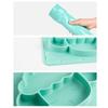 Baby Dinner Plate Divided Grids Cartoon Animal Shaped Prevent Slip Silicone Eating Plates for Children