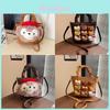 Duffy Cat Pattern Nylon Crossbody Bag With Plush Details For Casual Wear