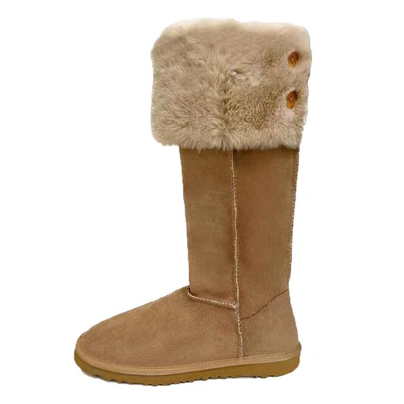 

Цянь Сунъи носки два в одном, пушистые сноубутсы, женские зимние хлопковые сапоги из новой шерсти и натурального меха 40 хаки