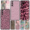 Phone Case For Samsung Galaxy S25 Edge S24 S23 S22 S21 Ultra S20 FE 5G S10 S10E S9 Plus Soft Cover Pink Leopard Print Pattern