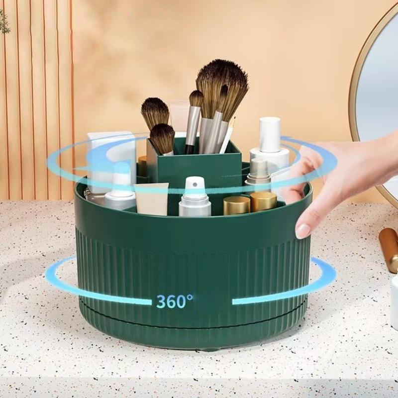 360° Rotating Cosmetic Brush Holder Organizer Multi Tiered Storage Container For Makeup Tools Vanity Accessories