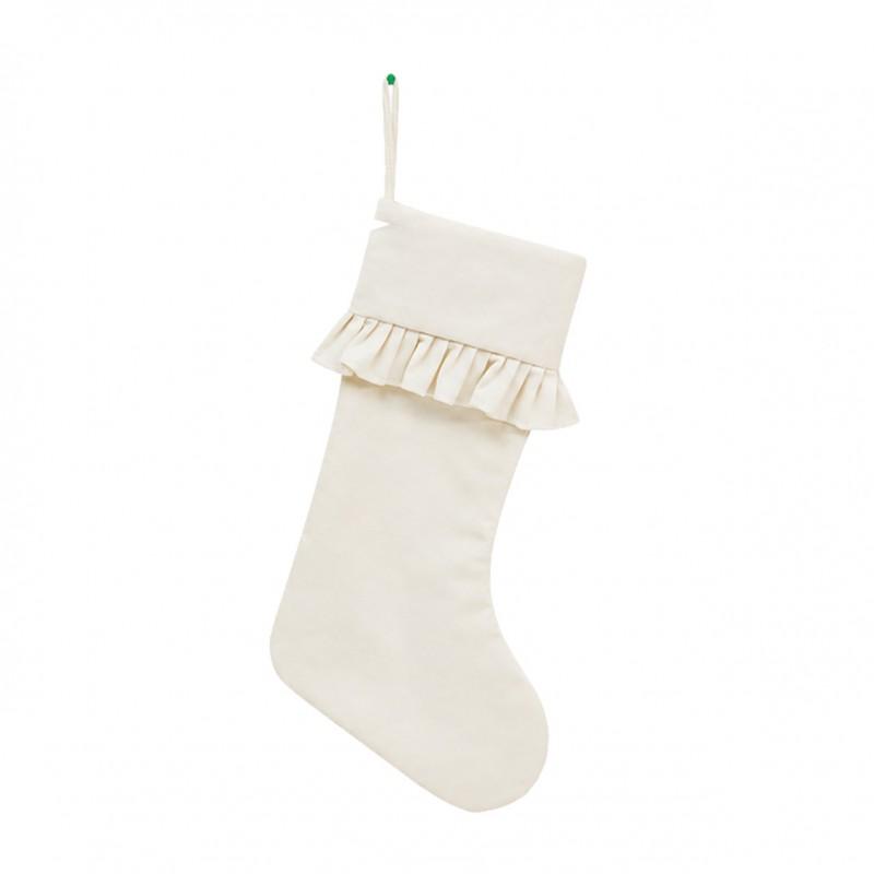 Large Christmas Stocking Thick Plush Cuff Candy Gift Bag Fireplace Hanging Decor