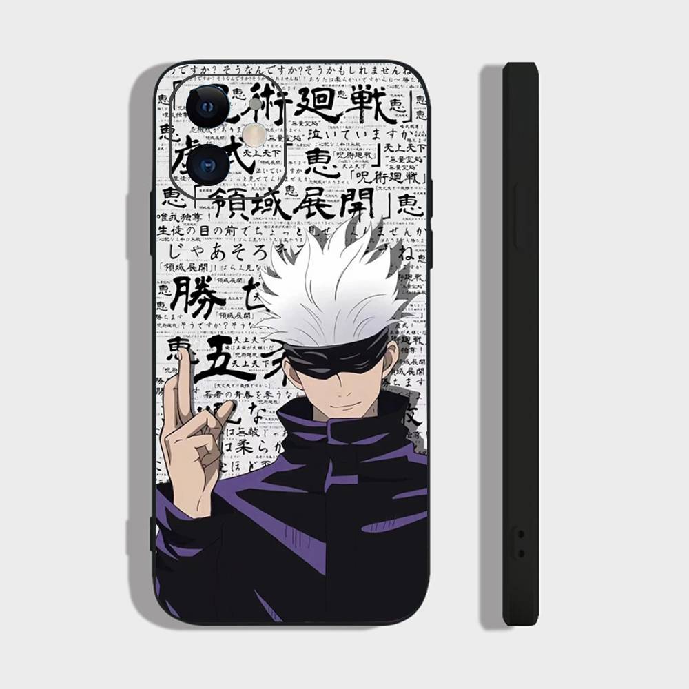 Satoru Gojo Anime Jujutsu Kaisen Phone Case For IPhone 17 Air 16 15 14 13 Pro Max 11 12 Black Silicone Cover
