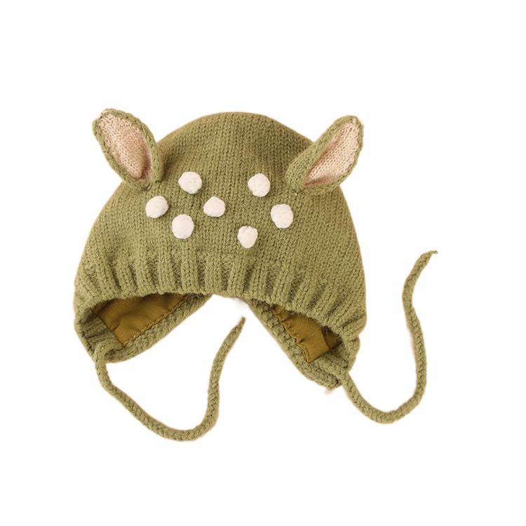 Teplá kojenecká pletená čepice Rozkošná dětská čepice Nové čepice pro miminka Jelenče Batole