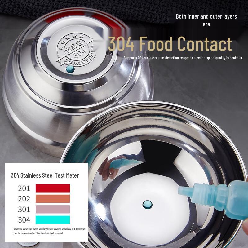 304 Stainless Steel Double-Layer Insulated Bowls (2-Pack)