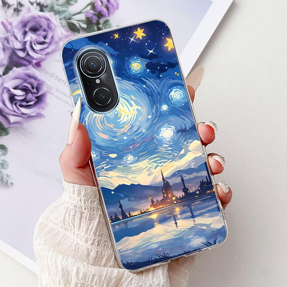 For Huawei Nova 9 SE Case Nova9 Pro Luxury Flowers Painted Cover Soft Slim Phone Case For Huawei Nova 9 Pro Nova9 SE Fundas Bags