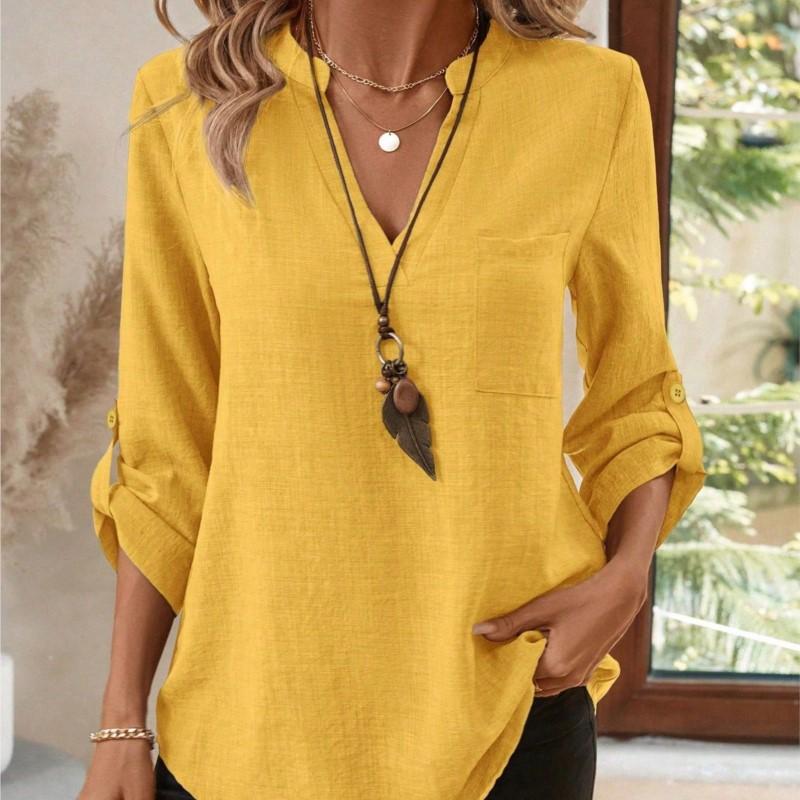 Solid Casual Loose Blouses for Women Fashion 2025 Autumn Vintage Women's Oversized Shirts and Blouses Elegant Youth Female Tops