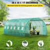 Walk-in Tunnel Greenhouse, 20 X 10 X 7 Ft Portable Plant Hot House W/ Galvanized Steel Hoops, 3 Top Beams, 4 Diagonal Poles, 2 Zippered Doors & 12