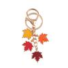 Maple Leaf Enamel Plant Key Rings with Pearl Lanyard Leaf Metal Keyring  Handbag