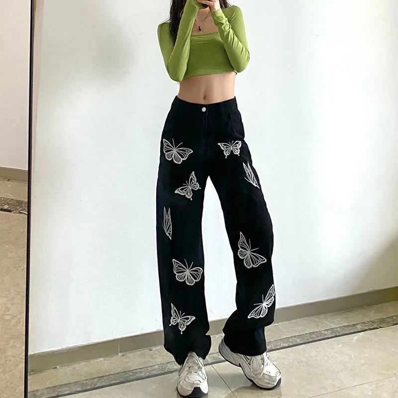 JEANS STRAIGHT ESTAMPADO - Marino / Blanco | ZARA España
